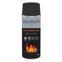 Peinture aérosol haute température gris foncé 400ml Delkolor