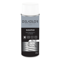 Peinture aérosol spécial radiateur blanc mat 400ml Delkolor