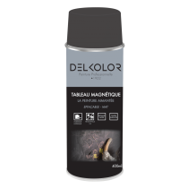 Peinture aérosol tableau magnétique noir 400ml Delkolor