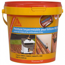 Peinture imperméable anti-fuites toitures inclinées transparent Sikagard 1L Sika