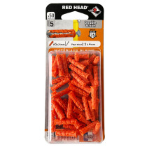 50 chevilles matériaux pleins Ztech Ø5 x 25mm Red Head
