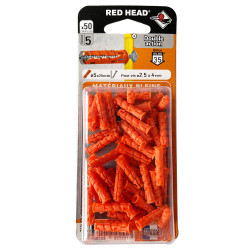 50 chevilles matériaux pleins Ztech Ø5 x 25mm Red Head