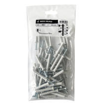 50 chevilles matériaux pleins Ø6 x 45mm + vis Red Head