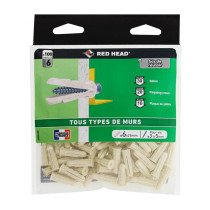 100 chevilles tous supports Grapex Ø6 x 25mm Red Head