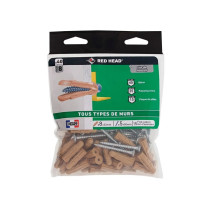 40 chevilles tous supports Grapex Ø8 x 32mm + vis 5 x 50mm Red Head