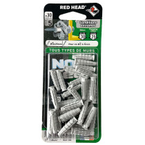 30 chevilles tous supports Nordtech Ø5 x 25mm Red Head