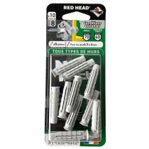 10 chevilles tous supports Nordtech Ø8 x 40mm Red Head