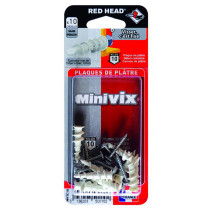 10 chevilles plaque de plâtre Minivix + vis Ø3 x 25mm Red Head
