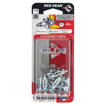 10 chevilles plaque de plâtre Klix Ø4 x 23mm + vis Ø4 x 30mm Red Head