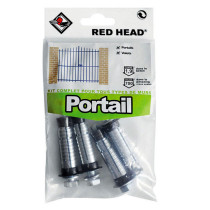 Kit complet de montage tous supports pour portail Red Head - 4 pièces