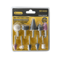 Jeu de 10 meules pierres abrasives pour ponçage de précision