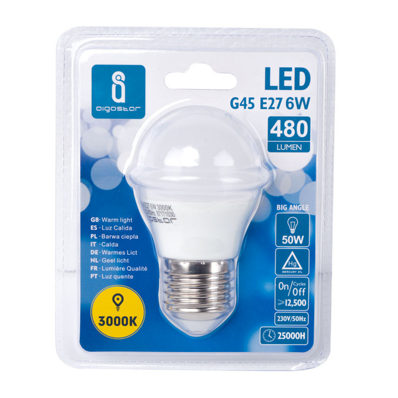 Ampoule LED effet miroir argenté E27 6W