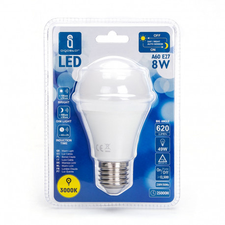 Ampoule LED E27 Standard 8W (équivalent 49W) - Blanc chaud