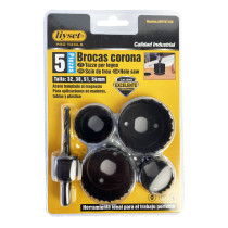 Coffret 4 scies cloches bois hauteur 30mm Ø 32 / 38 / 51 / 54mm