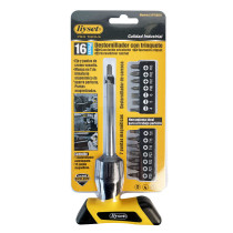 Coffret tournevis porte-embouts à cliquet + 14 embouts de vissage