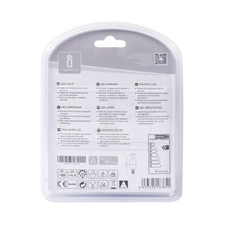 Lot 2 ampoules LED E14 Flamme 7W (équivalent 37W) - Blanc froid