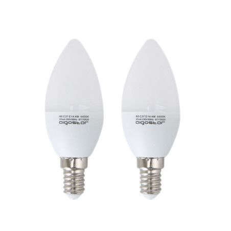 Lot 2 ampoules LED E14 Flamme 7W (équivalent 37W) - Blanc froid