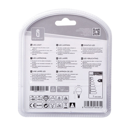 Lot 2 ampoules LED E14 Standard 7W (équivalent 55W) - Blanc froid