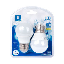 Lot 2 ampoules LED E27 Standard 7W (équivalent 45W) - Blanc froid