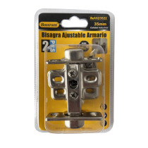 Lot 2 charnières ajustables 35mm pour portes de placard + vis