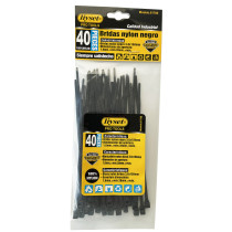 Lot 40 colliers de serrage plastique noir - 3,6 x 150mm