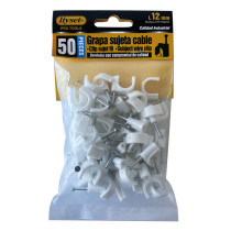 Lot 50 clips serre-câbles 12mm