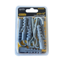 Lot 6 pitons de fixation à visser + chevilles Ø 10 x 50mm
