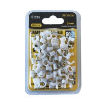 Lot 60 clips serre-câbles à clouer 6mm