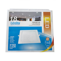 Plafonnier LED à encastrer carré extra-plat 18W - 225mm - Blanc chaud 3000K