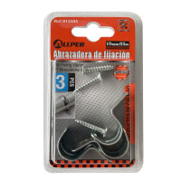 Lot 3 clips de fixation tuyaux & câbles + vis - 12,5mm