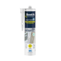 Joint parfait maçonnerie & portes silicone blanc Bostik 280ml