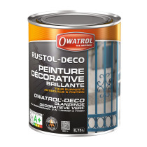 Peinture antirouille brillante décorative Rustol Owatrol 0,75L noir