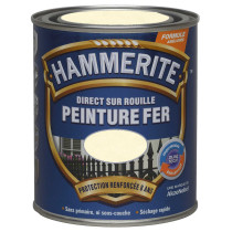 Peinture sur rouille martelée Hammerite 0,75L blanc