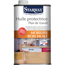Huile protectrice plan de travail bois incolore 500ml Starwax