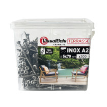 Seau 300 vis terrasse 5 x 70mm tête réduite inox A2 - Vissal