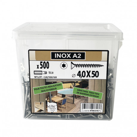 Vis bois inox A2 TORX
