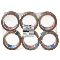 Lot de 6 rouleaux adhésif 66m x 50mm marron Tesa