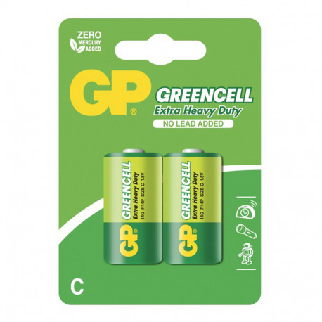 Lot de 2 piles 1.5V R14P C Greencell GPBM
