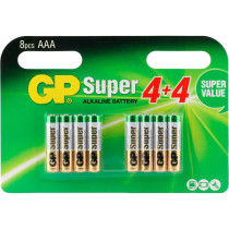 Lot de 8 piles 1.5V AAA Super alcaline GPBM