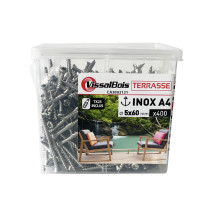 Seau 400 vis terrasse 5 x 60mm tête réduite inox A4 - Vissal