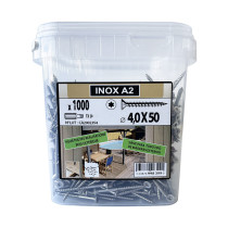 Seau 1000 vis à bois terrasse Torx 4 x 50 mm inox A2 - Vissal