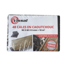 48 cales en caoutchouc terrasse bois 90 x 60 x 8mm - Viswood