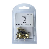 Boite 10 crochets tableau n°0 18 x 5,5mm + aiguilles laiton - Viswood
