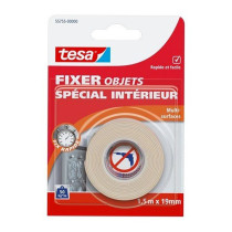 Ruban adhésif fixation objets spécial intérieur 50kg Tesa 1,5m x 19mm