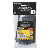 Lot 80 colliers de serrage plastique noir 2,5 x 100mm