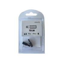 Boite 2 embouts Torx TX20 acier - Viswood