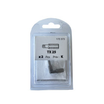 Boite 2 embouts Torx TX25 acier - Viswood