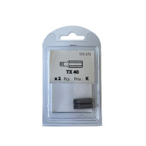 Boite 2 embouts Torx TX40 acier - Viswood