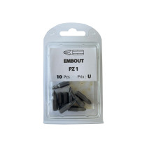 Boite 10 embouts Pozidriv PZ1 acier - Vissal