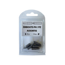 Boite 5 embouts PZ1 / PZ2 / PZ3 / PH2 acier - Vissal
